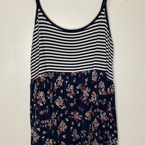 Torrid Navy Striped and Floral Camisole